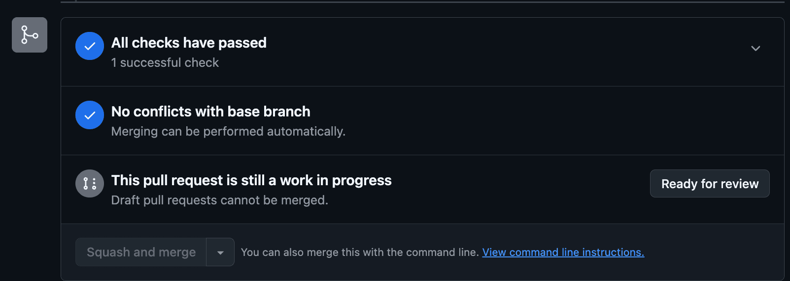 The delivery PR's checks: Codev Cherry Review passed, no conflicts, still a draft