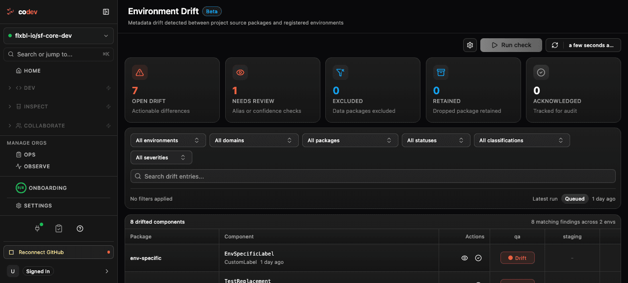 The Environment Drift page